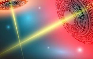Technology laser ufo, circle teleport, magic warp gate, laser beam effect background. Vector abstract future technology. Hologram portal of science futuristic illustration.