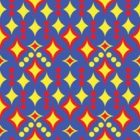 Abstract geometric seamless pattern. Shape pattern red blue yellow color background vintage style. Vector for design or decorate backdrop, endless texture. Ceramic tile fragments, fabric, textile.