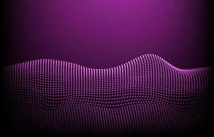 Abstract wave wavy glow dots in gradient purple background. Design for wallpaper, backdrop, pattern, texture, background, textile, wrapping, clothing, art print. Vector illustration.