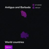 Vector stylized flat map of Antigua and Barbuda in violet and black colors