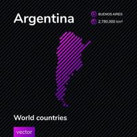 mapa plano vectorial estilizado de argentina en colores violetas vector