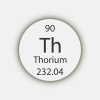 Thorium symbol. Chemical element of the periodic table. Vector illustration.