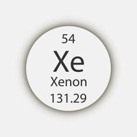 Xenon symbol. Chemical element of the periodic table. Vector illustration.