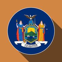 New York state flag. Vector illustration.