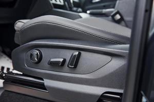 Close up view of child seat inside of modern new automobile photo