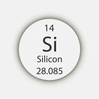 Silicon symbol. Chemical element of the periodic table. Vector illustration.