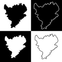 Set of East midlands England, UK region map. Vector illustration.