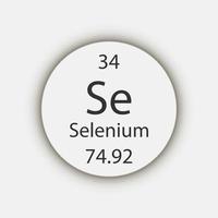 Selenium symbol. Chemical element of the periodic table. Vector illustration.