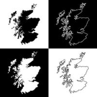 conjunto de escocia, mapa de la región del reino unido. ilustración vectorial vector