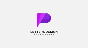 elementos de plantilla de diseño de icono de logotipo de letra p vector