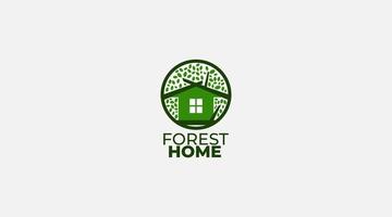 House forest home logo design vector