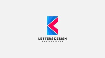 diseño del logotipo de la letra k. logotipo creativo de la letra inicial k. vector