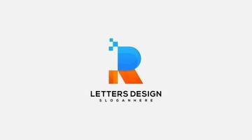 icono de diseño de logotipo de letra rr r creativo y minimalista vector