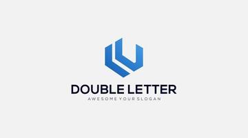 Initial letter LU logo design illustration template vector