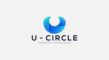Professional initial letter U circle logo in Gradient blur color