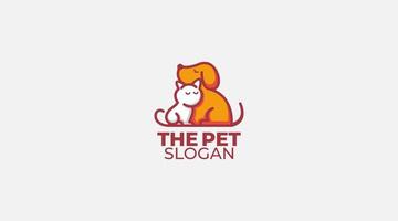 dog cat pet round cartoon logo vector icon