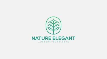 Unique and elegant tree logo in frame design vector
