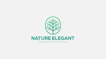 Unique and elegant tree logo in frame design vector