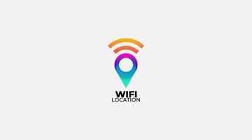 Gradient wifi pin location. wifi zone conection. flat design vector