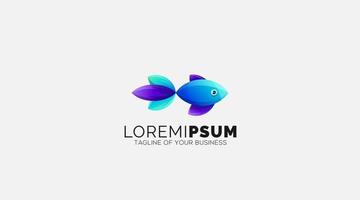 Colorful Cute Fish Logo Design template illustration vector