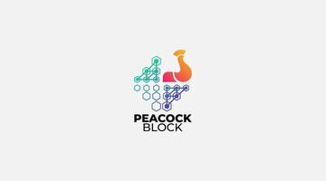 vector de diseño de logotipo de tecnología de pavo real