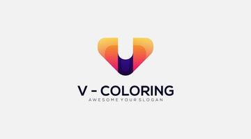 Professional Letter V gradient Logo design vector