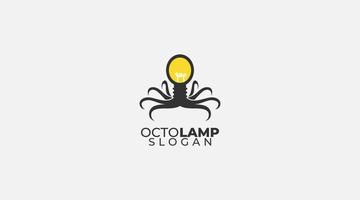 vector octopus light bulb combination logo icon. flat simple design