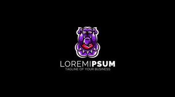 Creative Bull Dog Purple Logo design Illustration vector