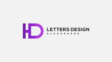 Alphabet letters Initials Monogram logo HD, DH, H and D vector