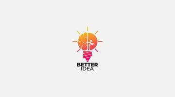 light bulb and brain isolated Logo design. Symbol of creativity, creative idea, mind, thinking vector
