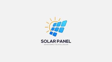 Creative sun Solar Panel Logo design template vector