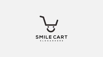 plantilla de diseño de carrito de sonrisas de logotipo vector