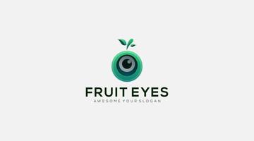 fruta ojos logotipo diseño ilustración símbolo vector