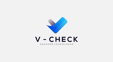 Letter V check Logo design illustration icon vector