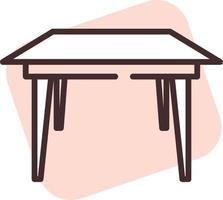 Furniture kitchen table, icon, vector on white background.