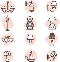 Light icon set, icon, vector on white background.