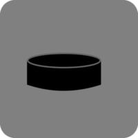 Hockey puck, icon, vector on white background.