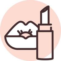 Body treatment lipstick, icon, vector on white background.