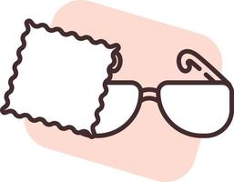 Home textile eyeglasses cleaning cloth, icon, vector on white background.