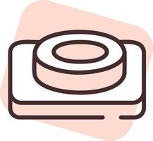 Cleaning soap bar , icon, vector on white background.