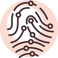 Blockchain touch, icon, vector on white background.