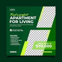 Apartment for living social media banner post template vector