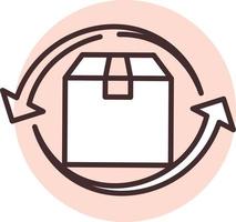 Delivery return, icon, vector on white background.