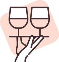 Event drinks, icon, vector on white background.
