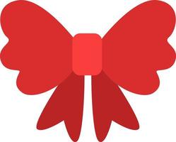 Christmas red bow, icon, vector on white background.