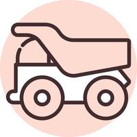 Construction concrete truck, icon, vector on white background.