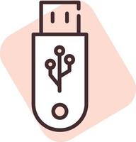 Electronics USB port, icon, vector on white background.