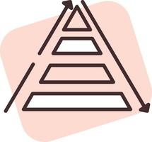 Triangle chart, icon, vector on white background.