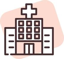 Hospital building, icon, vector on white background.