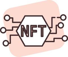 Blockchain NFT, icon, vector on white background.
